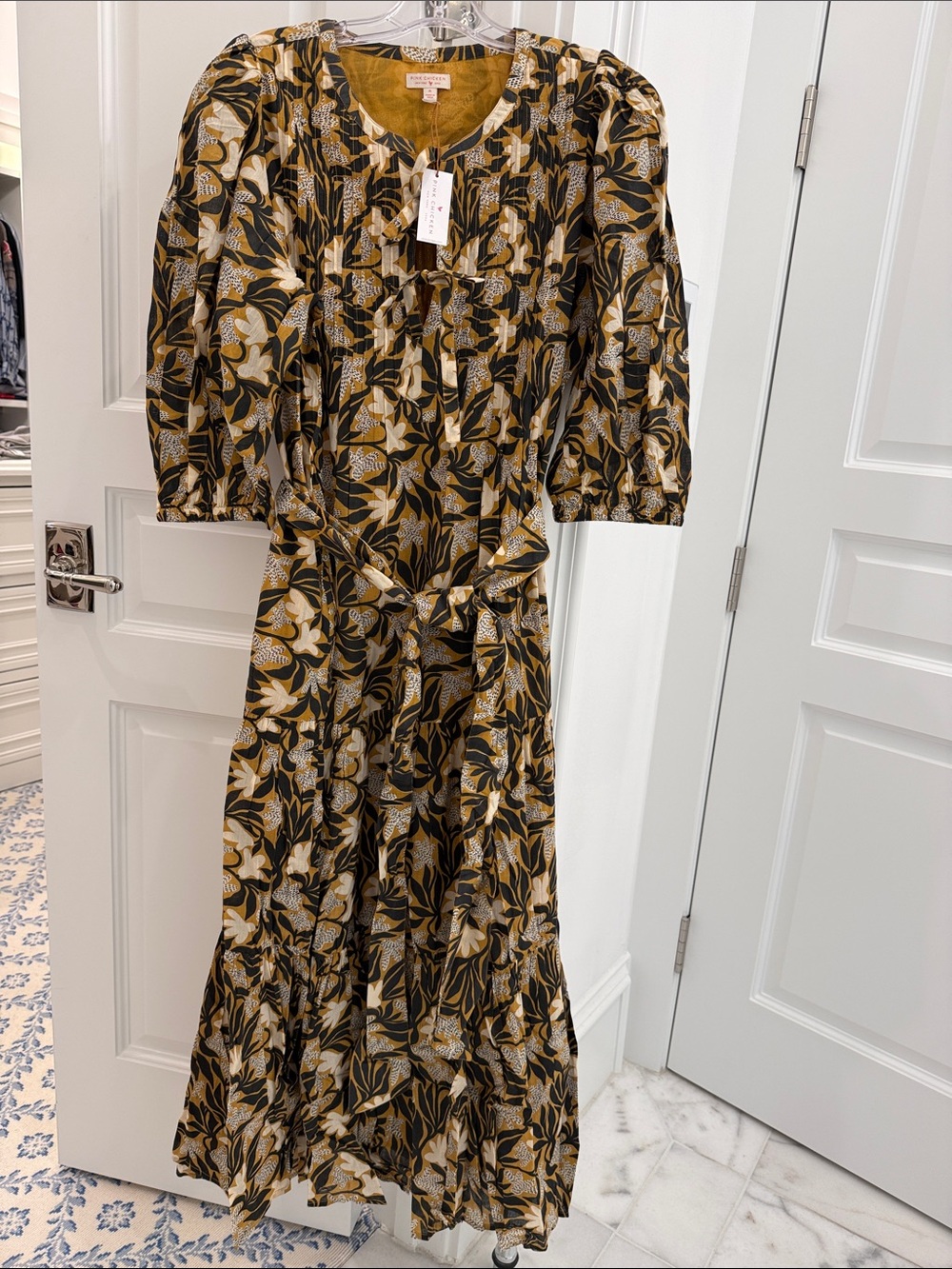 Pink Chicken NWT Orchid Print Voile Midi Dress
